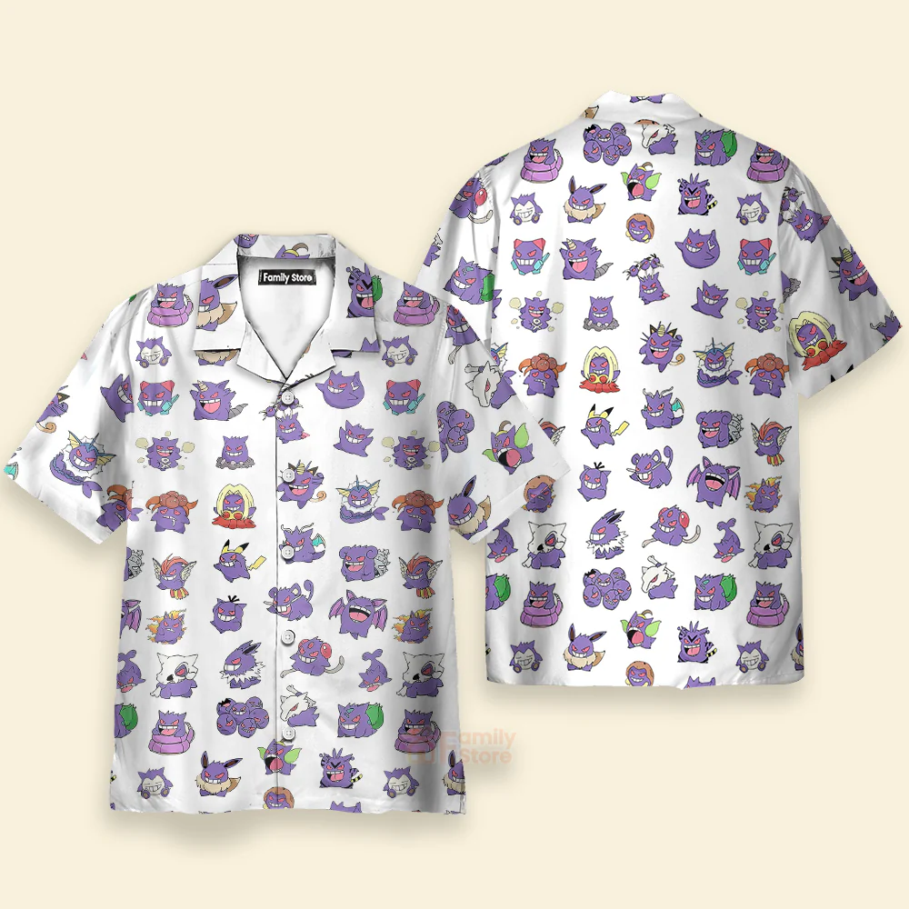 Gengar Cosplay PoMo Hawaiian Shirt - Image 3