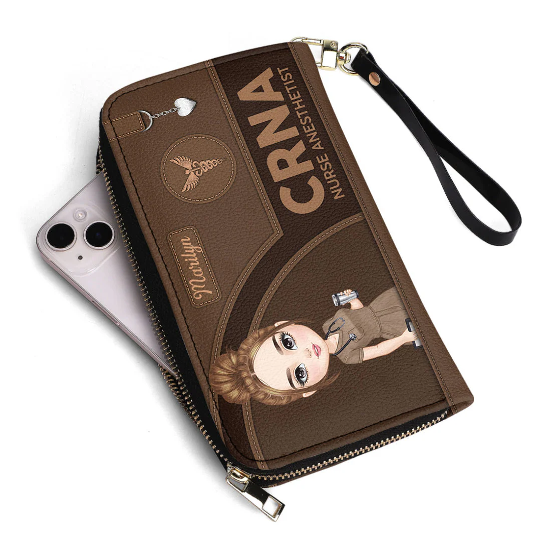 Gentle Nurse - Personalized Leather Long Wallet - Gift For Nurse | NR4 HH01 - Image 2