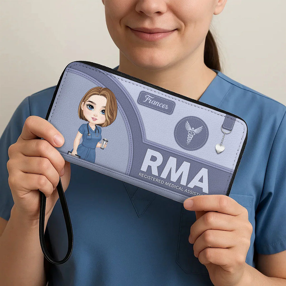 Gentle Nurse - Personalized Leather Long Wallet - Gift For Nurse | NR4 HH01 - Image 3