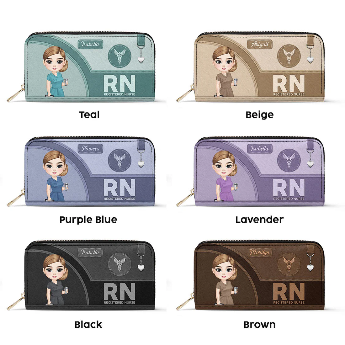 Gentle Nurse - Personalized Leather Long Wallet - Gift For Nurse | NR4 HH01 - Image 4