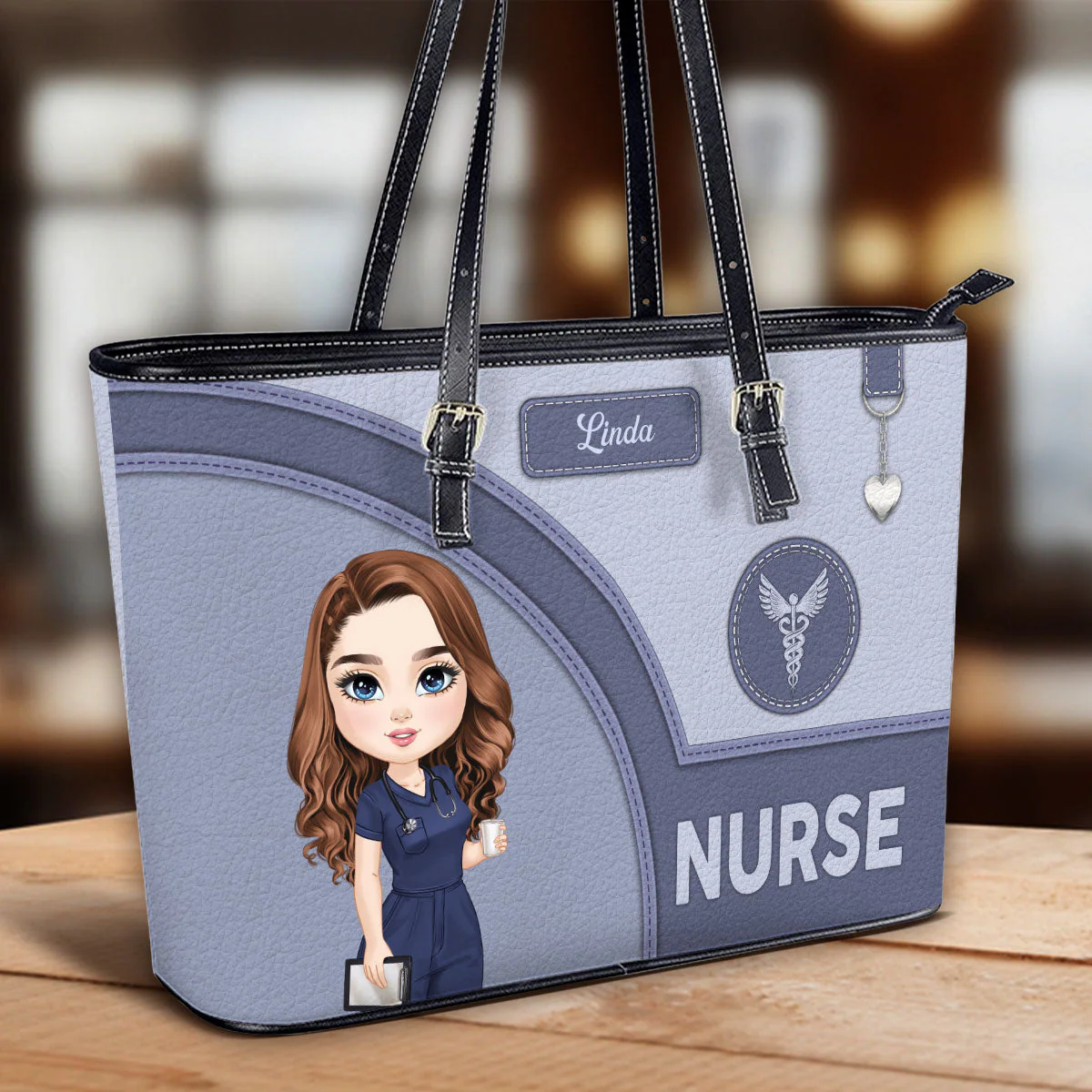 Gentle Nurse - Personalized Leather Tote Bag - Gift For Nurse | NR4 HH01 - Image 2