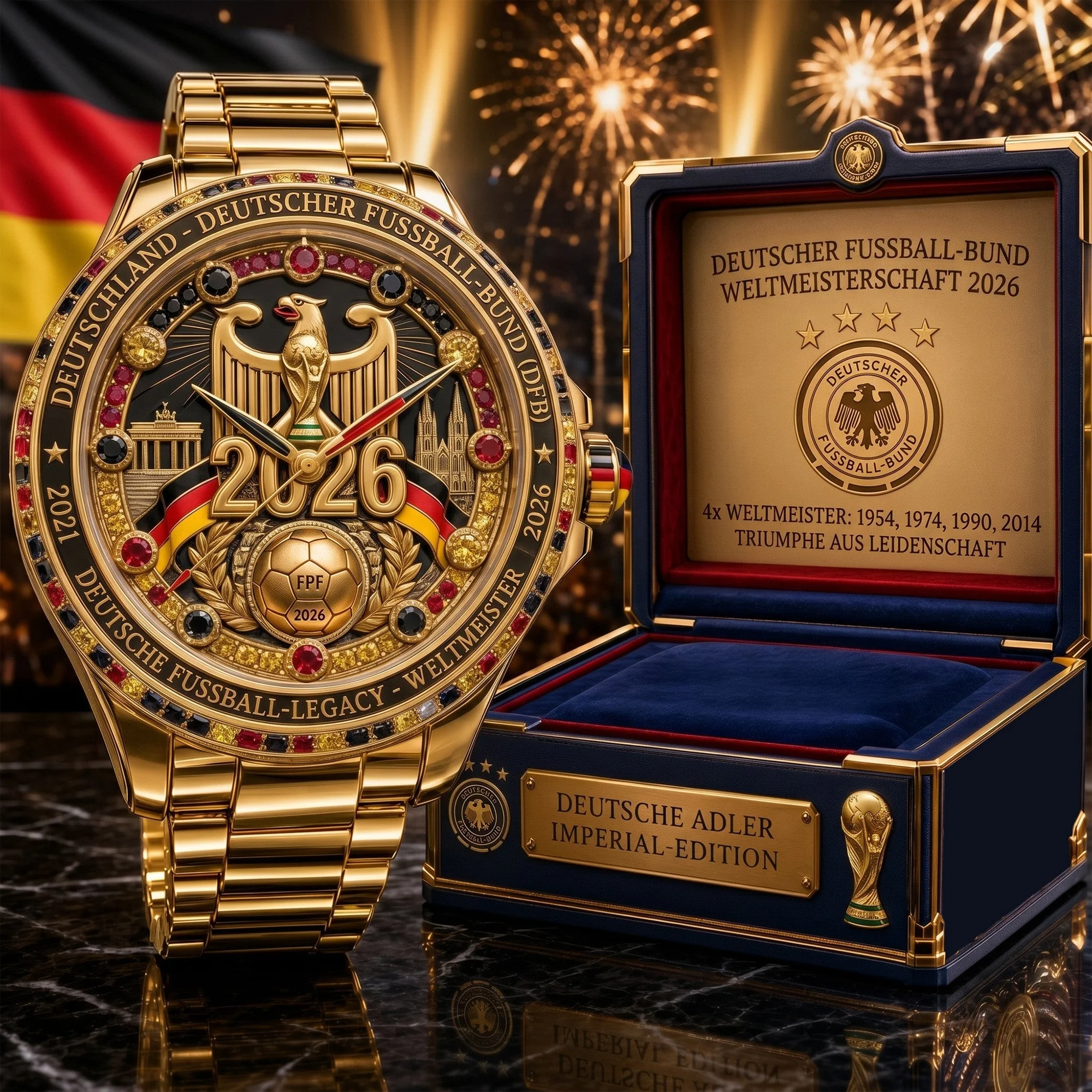 Germany Soccer Imperial Edition 2026 Men's Wrist Watch - Gifts For Football Lovers, Sports Fans