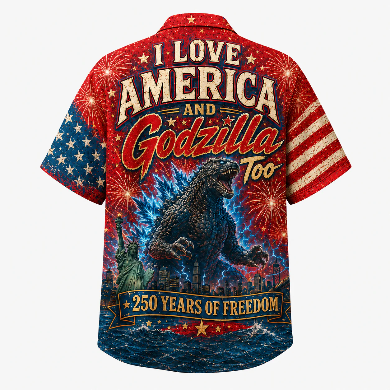 Giant Monster America 250th Anniversary Patriotic - Hawaiian Shirt - Gift For Family - Image 6