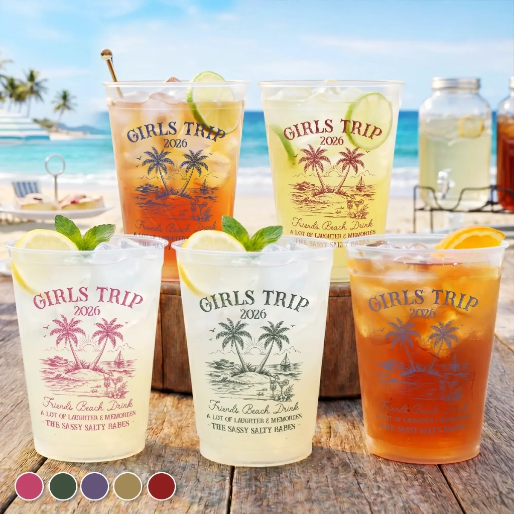 Girls Trip 2026 Summer Vibes - Personalized Cups - Gift For Her, Best Friends