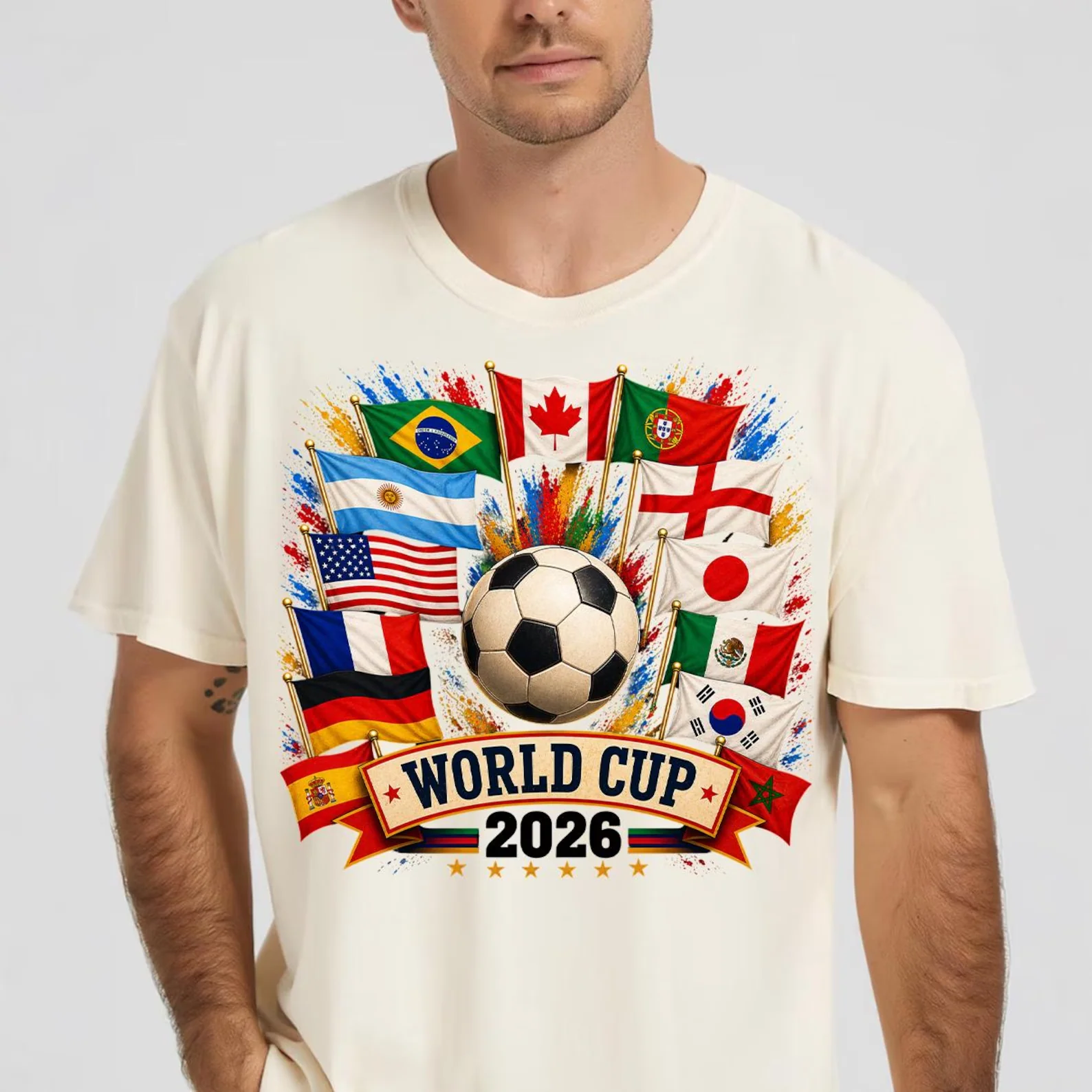 Global Championship 2026 International Soccer Flags - Comfort Shirt - Gift For Soccer Fans - Image 3