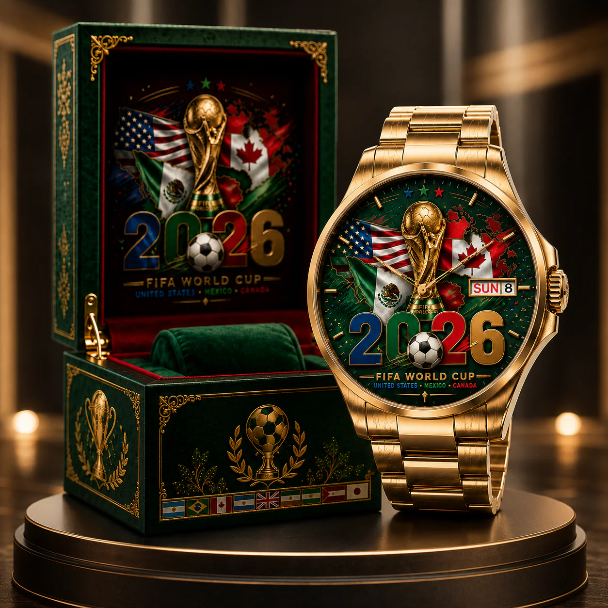 Global Football 2026 Host Countries Trophy - Men's Wrist Watch - Gift For Soccer Fan - Image 2