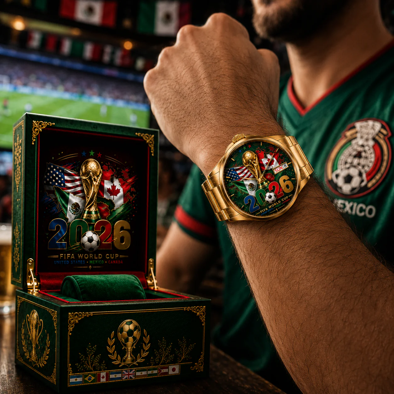 Global Football 2026 Host Countries Trophy - Men's Wrist Watch - Gift For Soccer Fan - Image 4