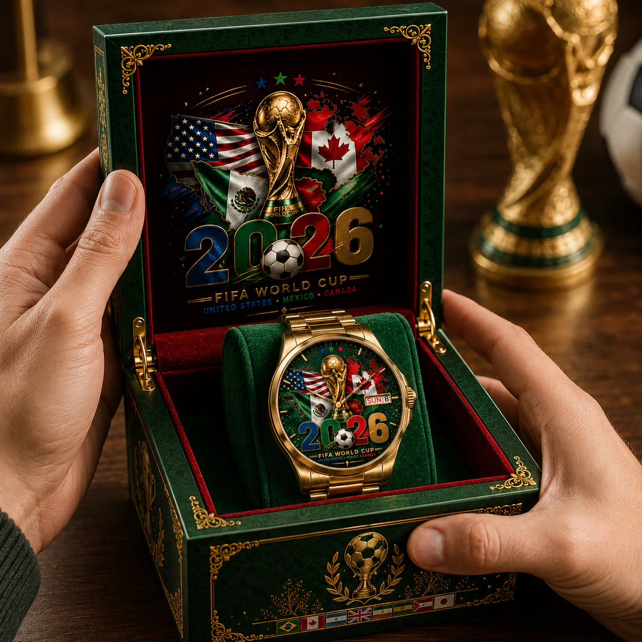Global Football 2026 Host Countries Trophy - Men's Wrist Watch - Gift For Soccer Fan - Image 5