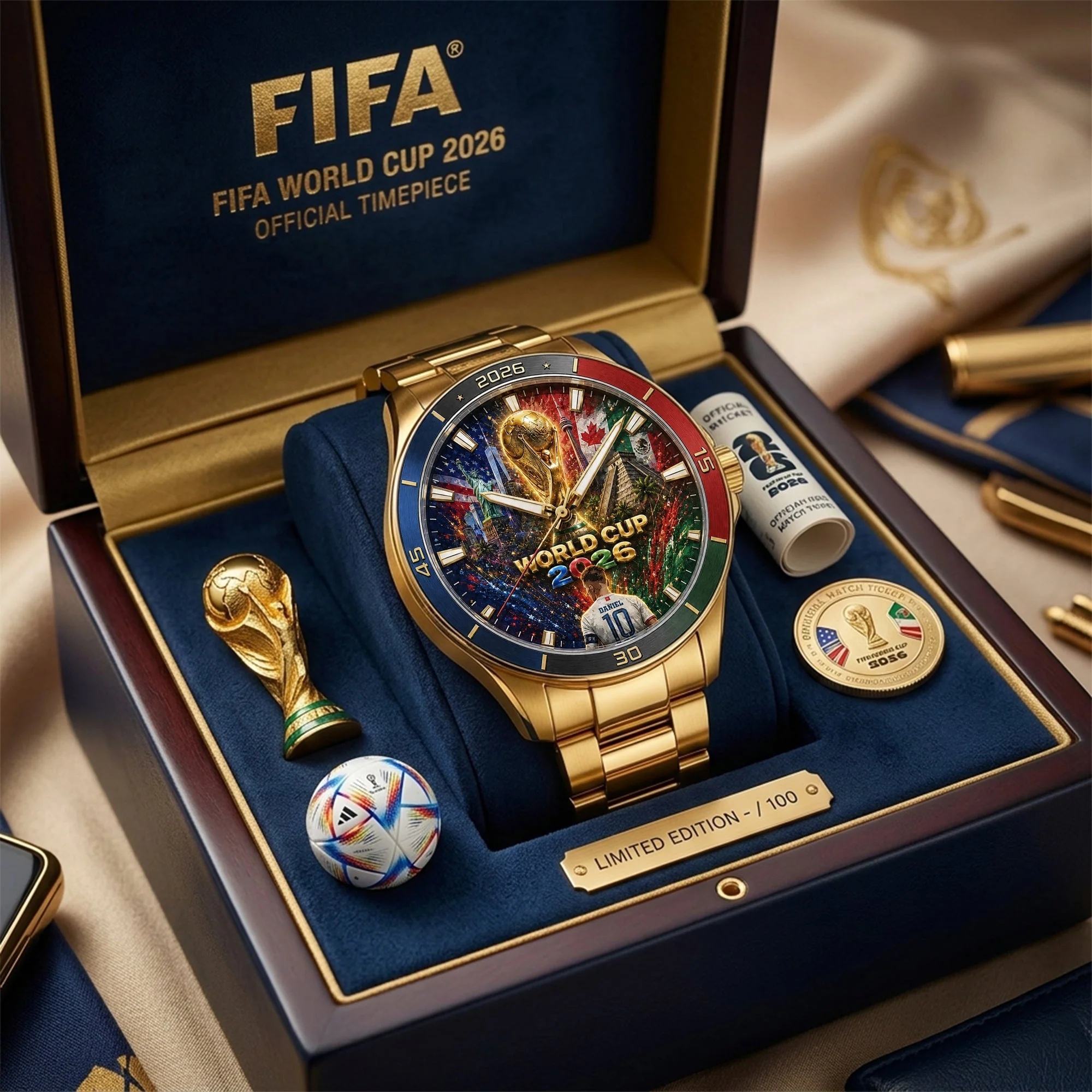 Global Football Championship 2026 - Personalized Men's Wrist Watch - Gift For Sport Lovers - Image 2