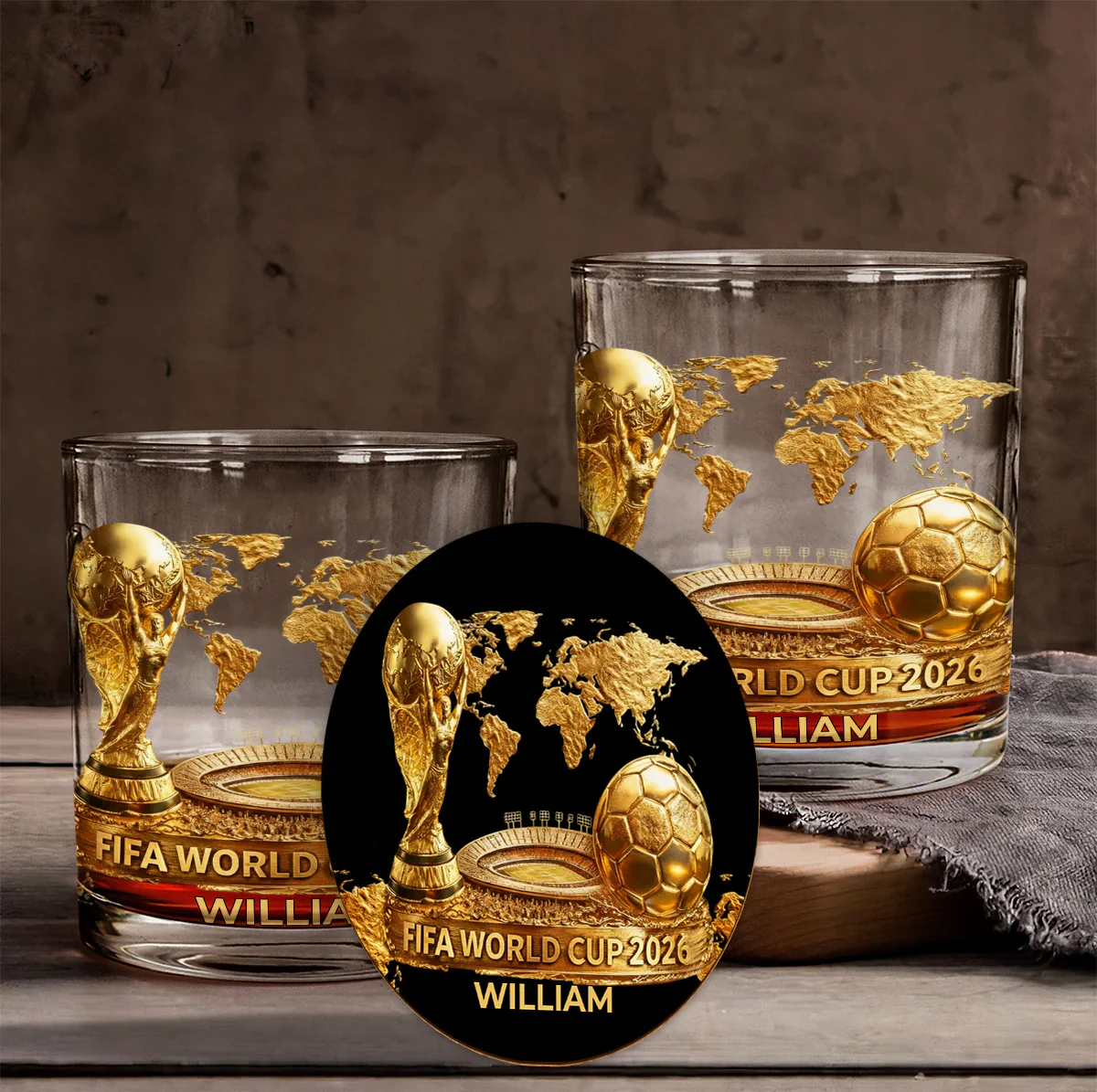 Global Football Championship 2026 - Personalized Whiskey Glass - Gift For Soccer Lovers, Sport Fans - Image 6