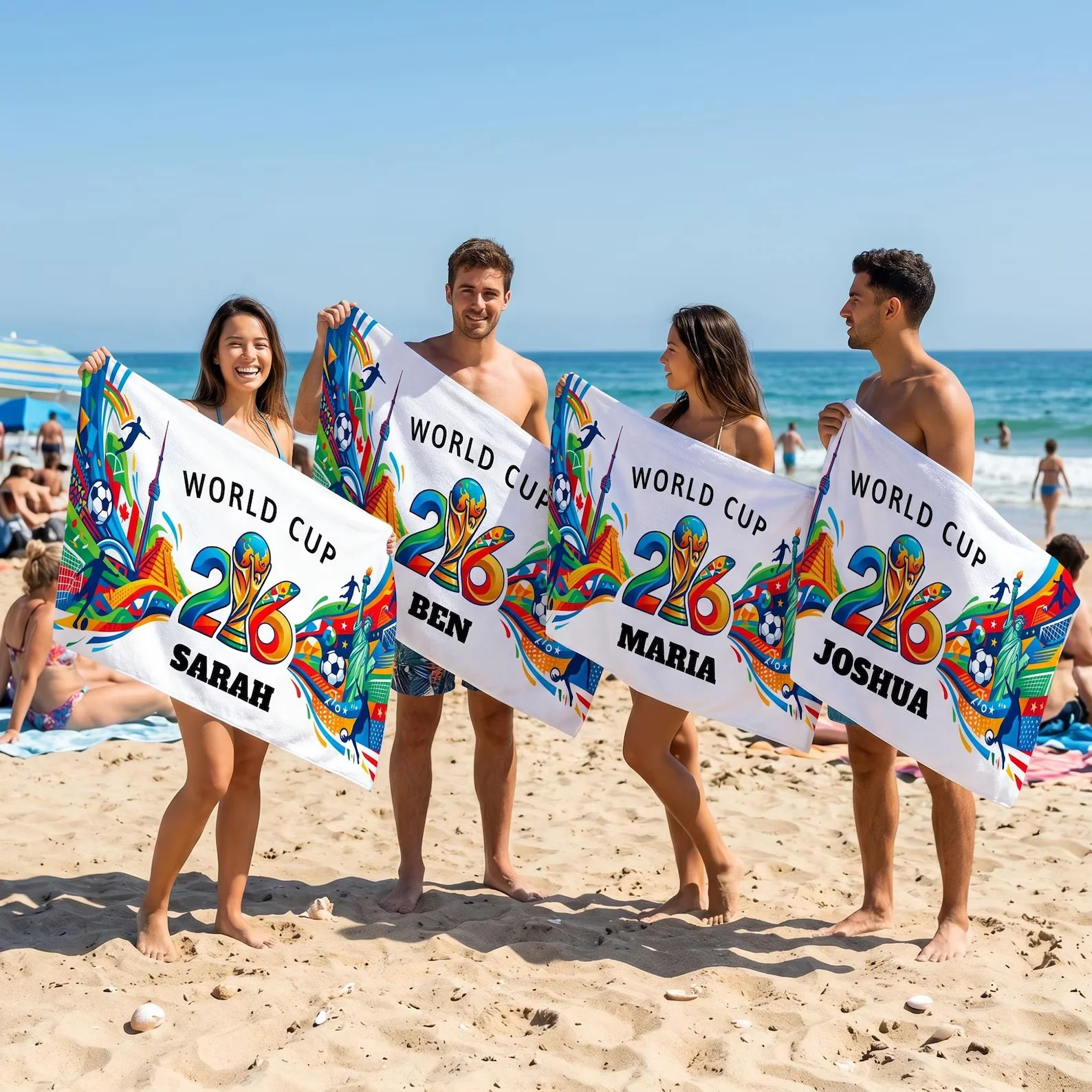 Global Football Championship 2026 Sarah - Personalized Beach Towel - Gift For Soccer Fans - Image 5