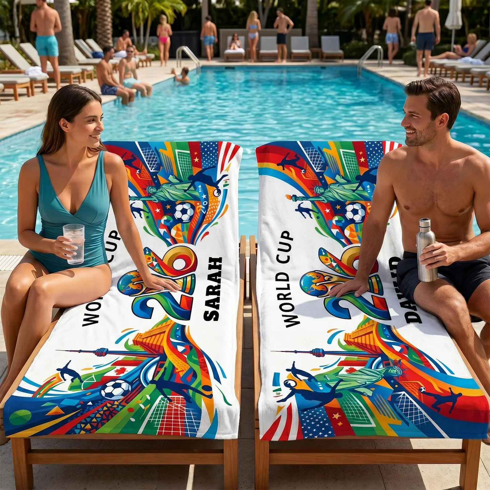 Global Football Championship 2026 Sarah - Personalized Beach Towel - Gift For Soccer Fans - Image 6