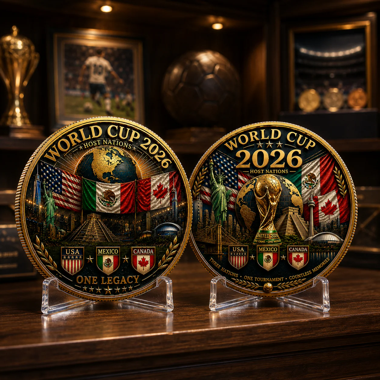 Global Football Championship Host Nations USA Mexico Canada - Commemorative Coin - Gift For Soccer Fans - Image 2