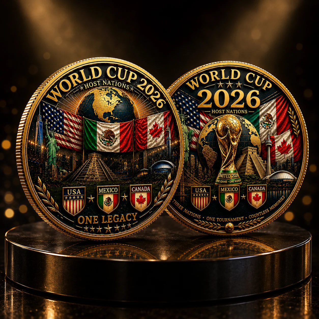 Global Football Championship Host Nations USA Mexico Canada - Commemorative Coin - Gift For Soccer Fans - Image 5