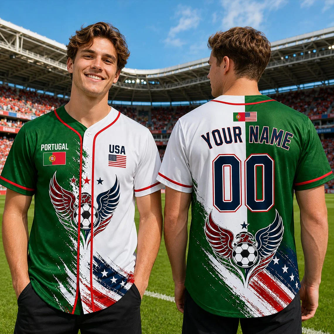Global Football Championships 2026 USA And Portugal - Personalized Baseball Jersey - Gifts For Soccer Lovers, Sport Fans