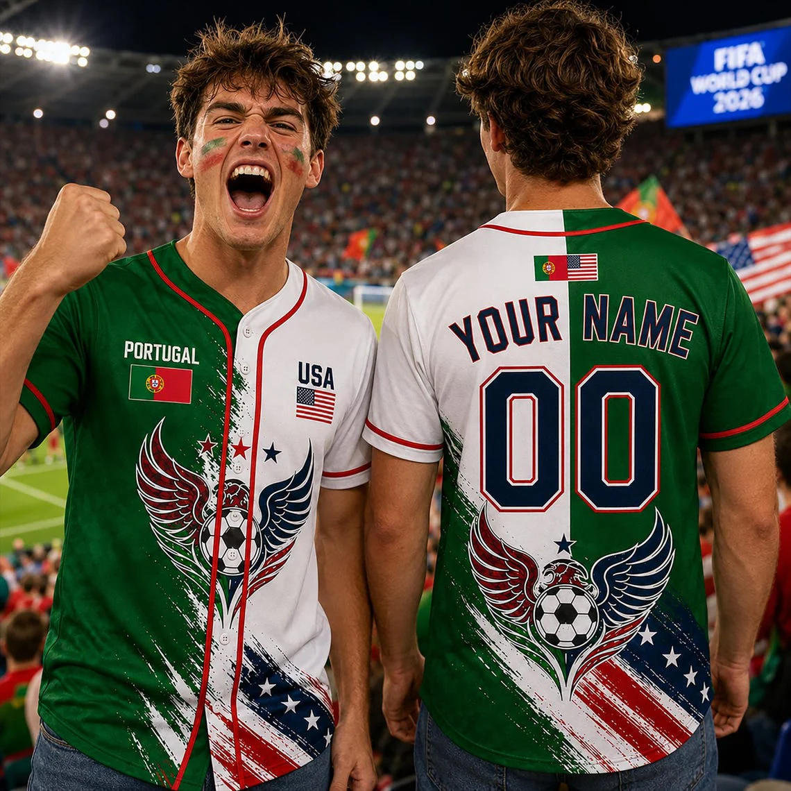 Global Football Championships 2026 USA And Portugal - Personalized Baseball Jersey - Gifts For Soccer Lovers, Sport Fans - Image 2