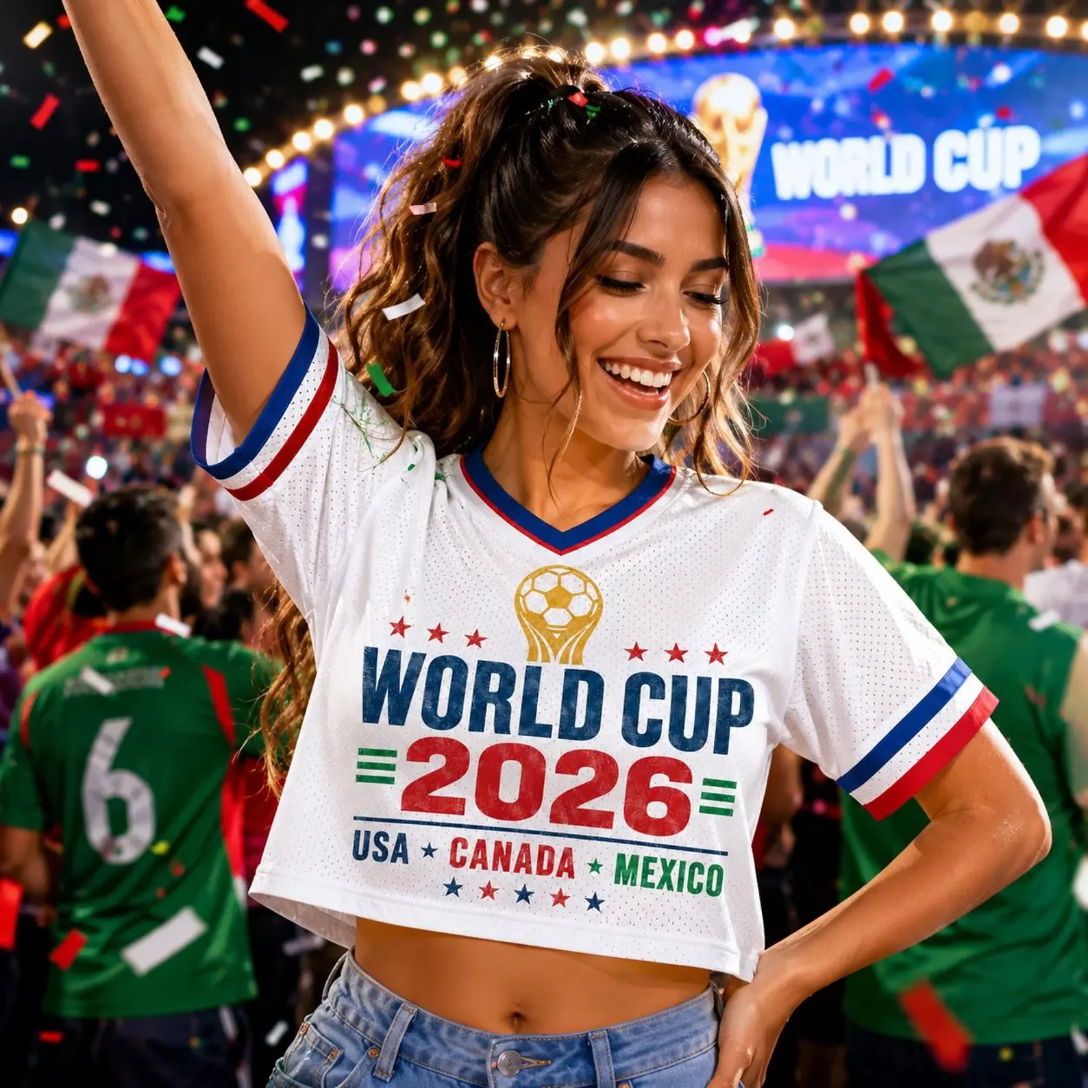 Global Soccer Championship 2026 North America Fan - Croptop Jersey - Gifts For Football Lovers, Sports Fans - Image 3