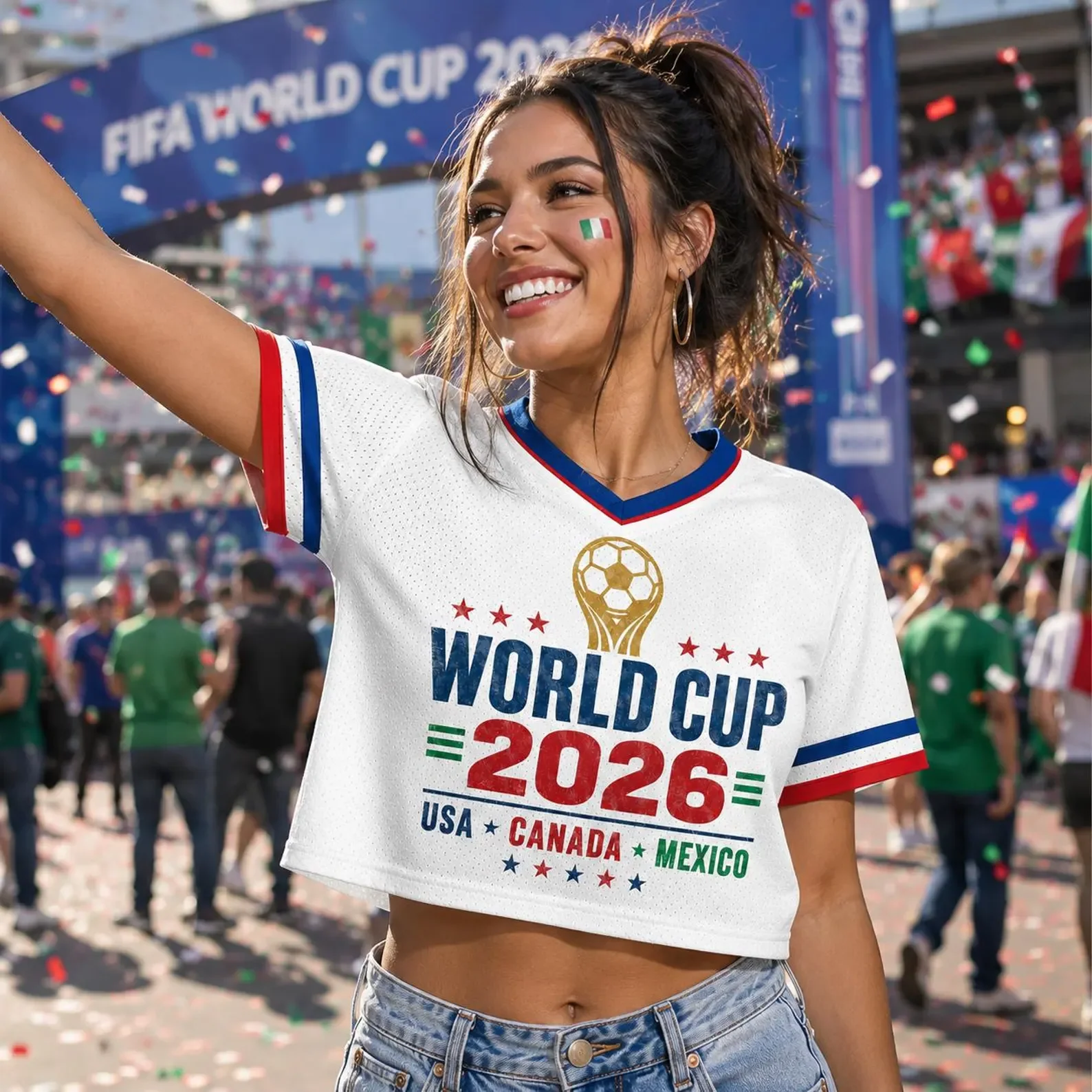 Global Soccer Championship 2026 North America Fan - Croptop Jersey - Gifts For Football Lovers, Sports Fans - Image 4