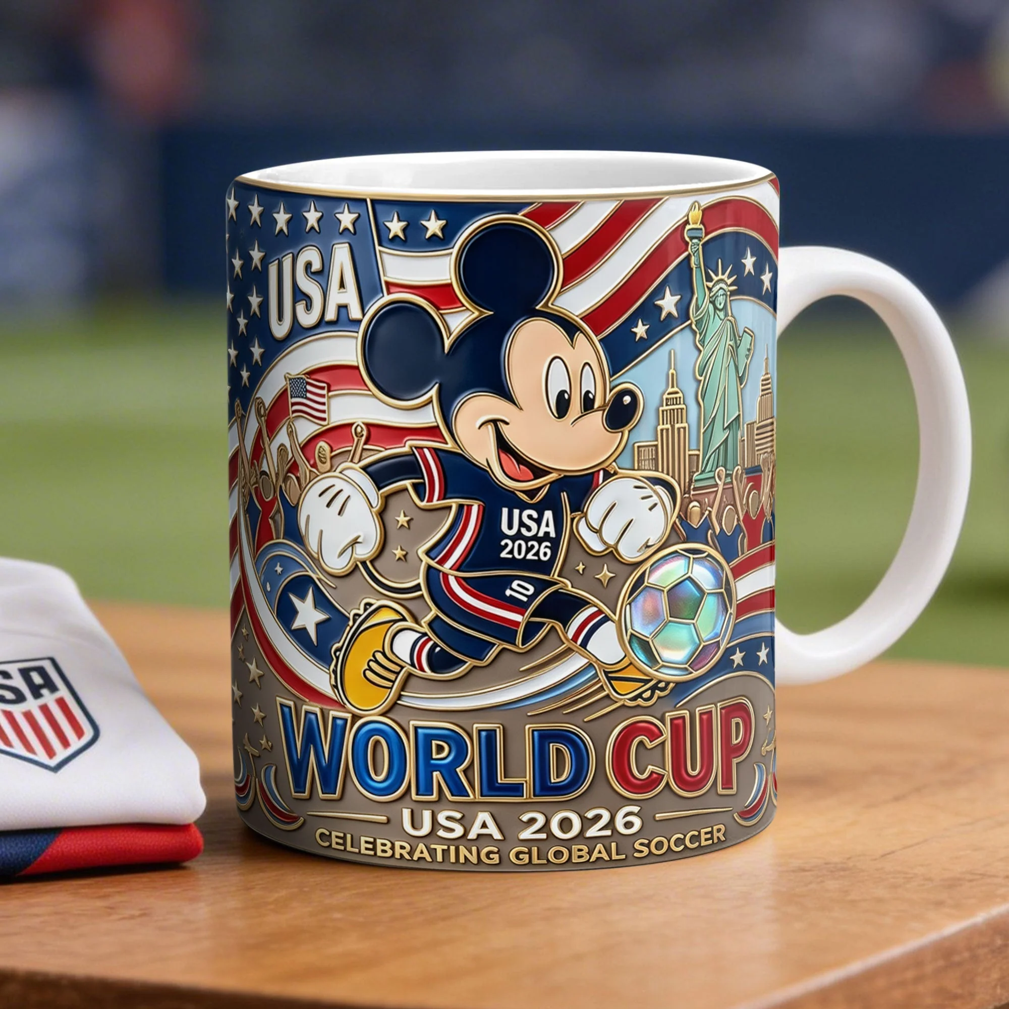 Global Soccer Championship 2026 With Magic Mouse - Personalized Mug - Gift For Sport Lovers - Image 2