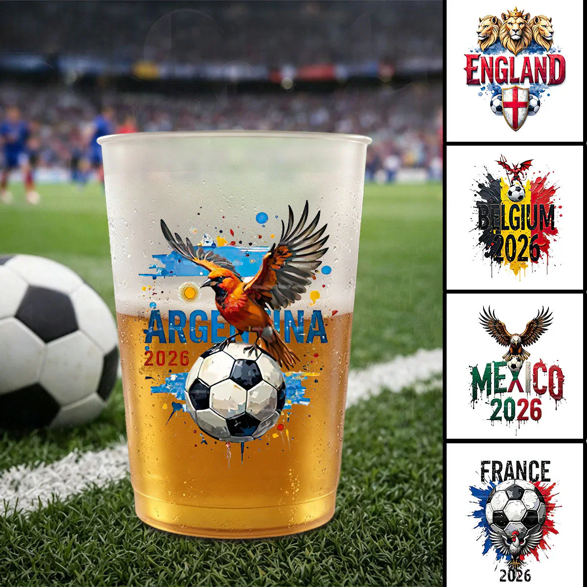 Global Soccer Championships Country Flags - Personalized Cups - Gifts For Sport Lovers, Football Fans