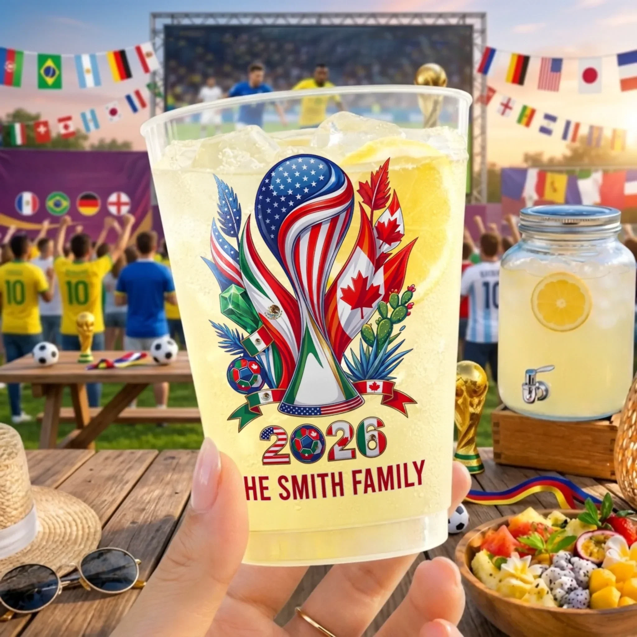 Global Soccer Championships - Personalized Party Cups - Gifts For Family, Football Fans - Image 2