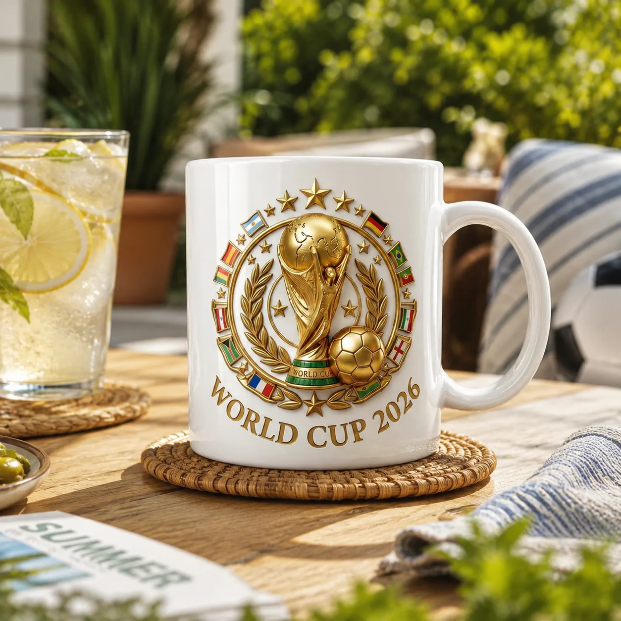 Global Soccer Tournament 2026 Trophy - Personalized White Mug - Gift For Sport Fans - Image 3