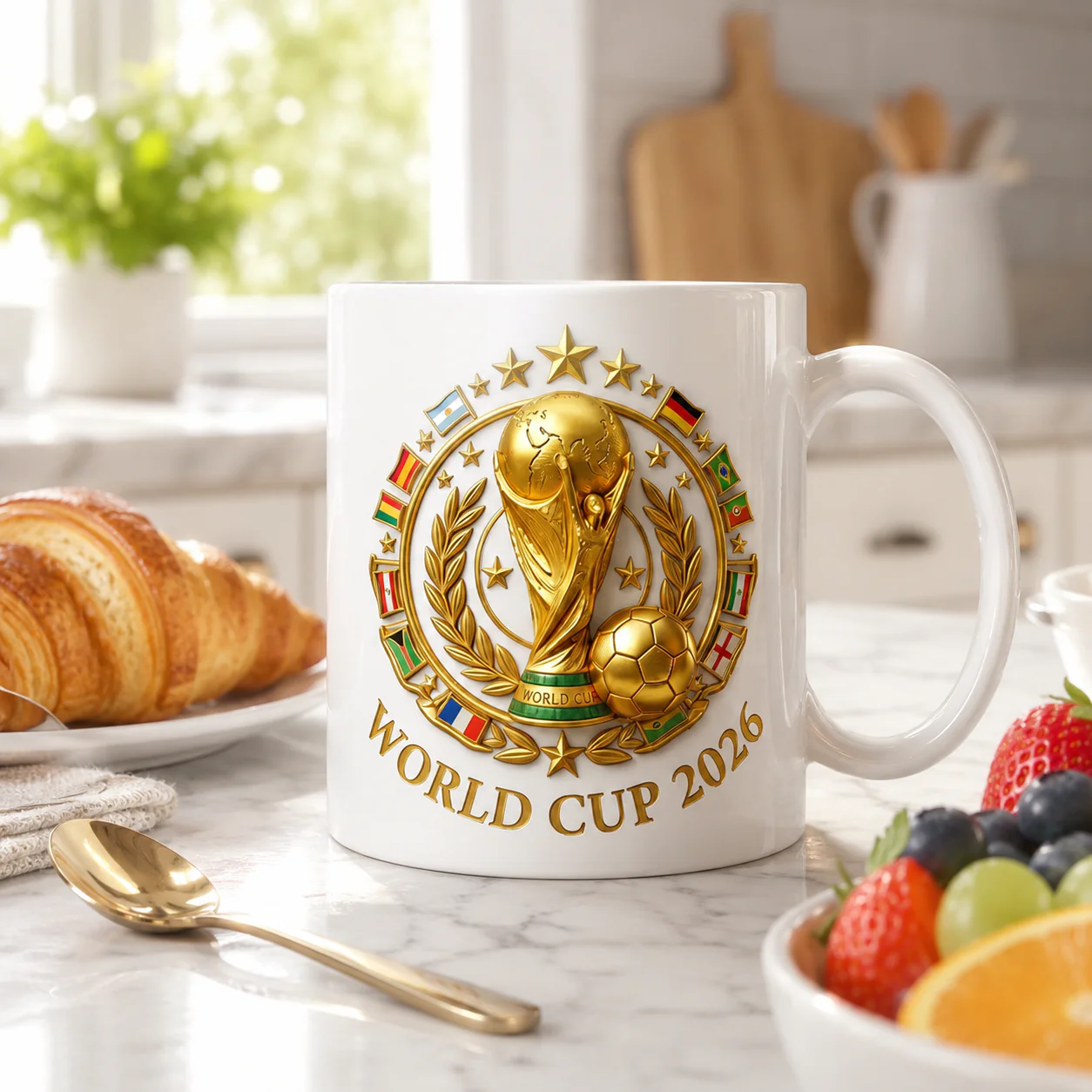 Global Soccer Tournament 2026 Trophy - Personalized White Mug - Gift For Sport Fans - Image 5