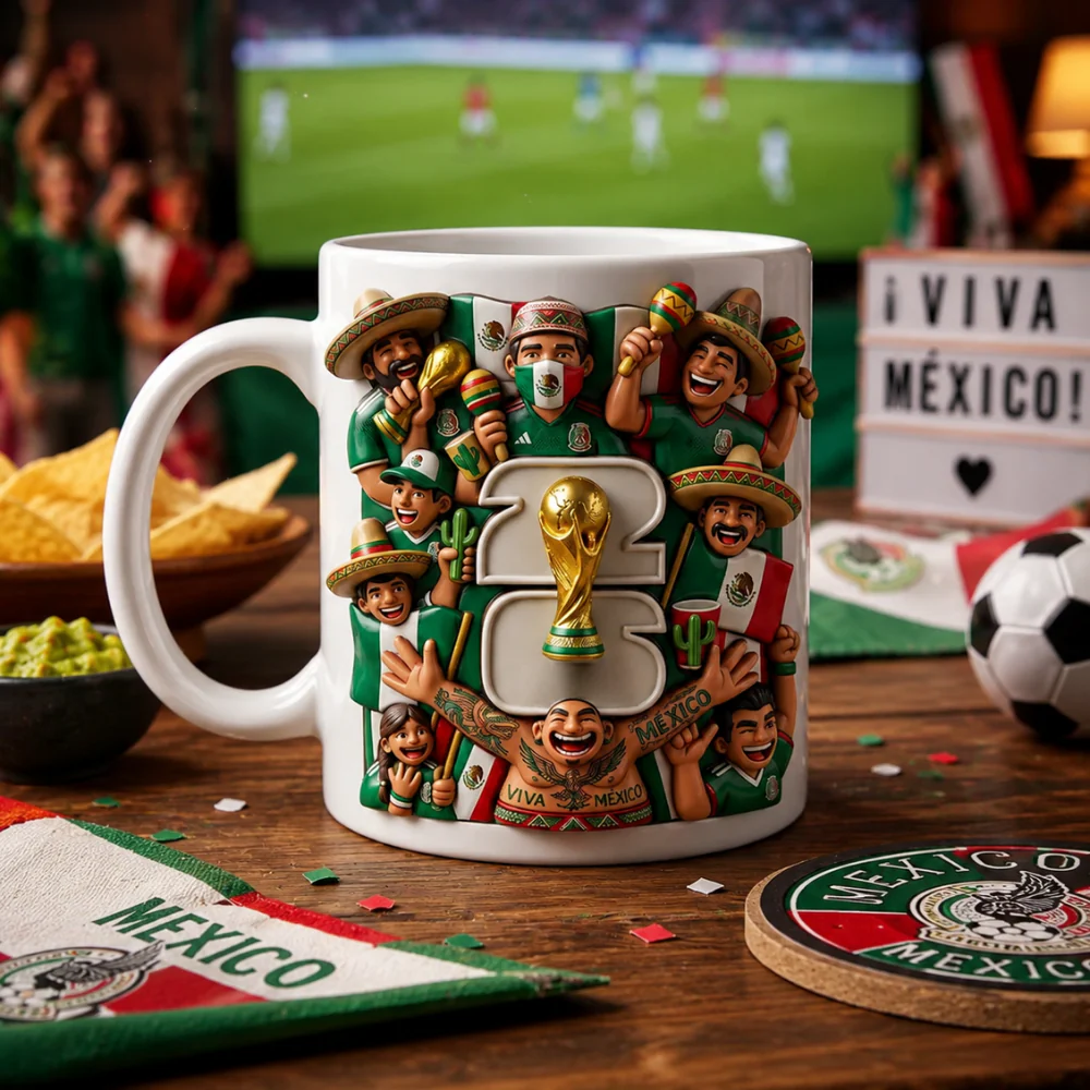 Global Soccer Tournament Mexico Fan - Personalized White Mug - Gift For Football Lovers