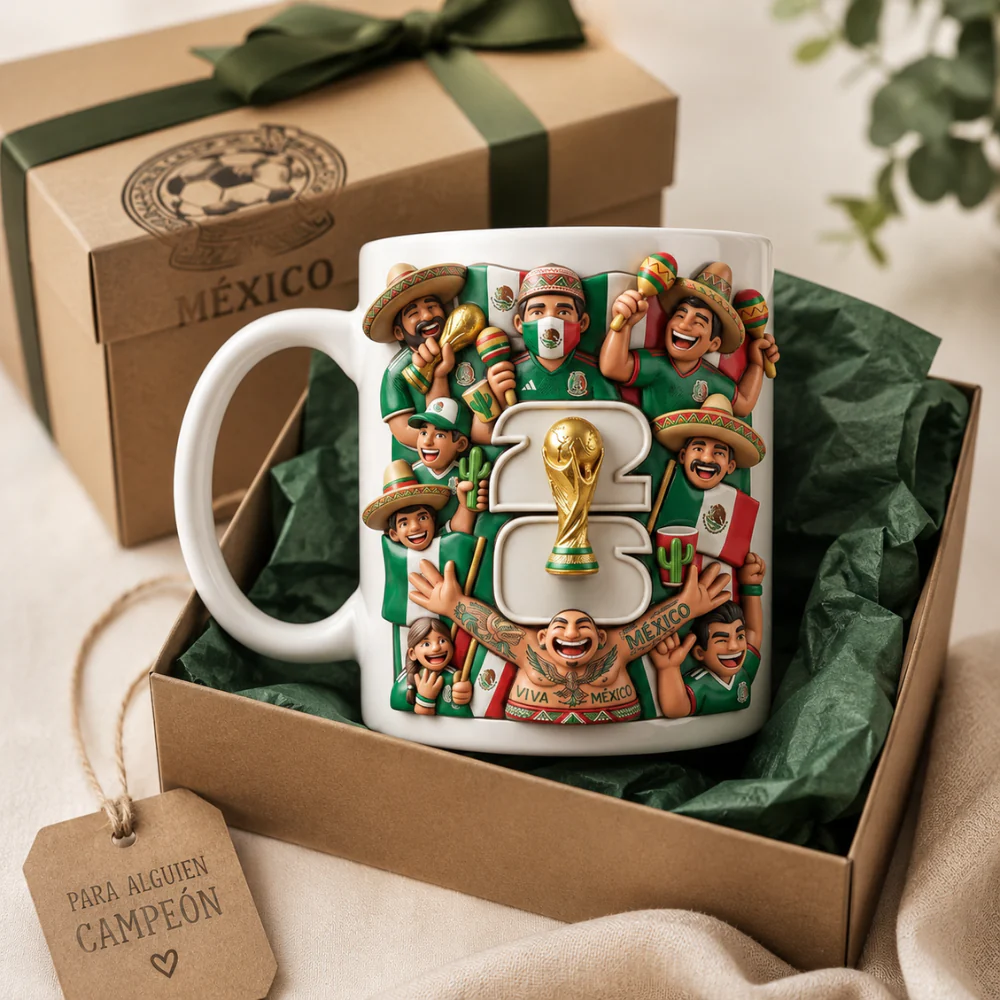 Global Soccer Tournament Mexico Fan - Personalized White Mug - Gift For Football Lovers - Image 2