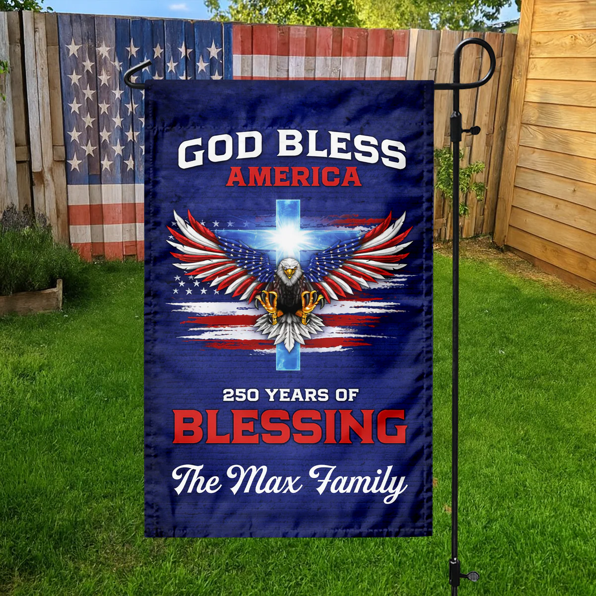 God Bless America 250 Years Of Blessing - Personalized Flag - Patriotic Gift For Family HN02 - Image 3