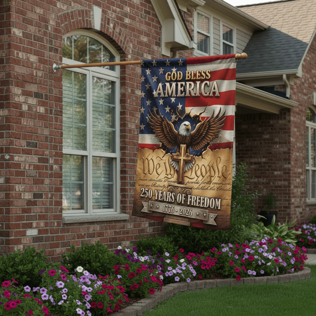 God Bless America 250 Years Of Freedom - Patriotic Flag - Gift For Family - Image 2