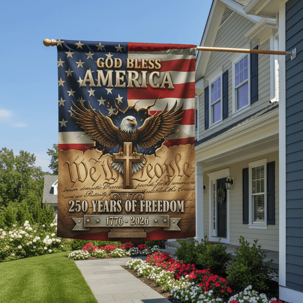 God Bless America 250 Years Of Freedom - Patriotic Flag - Gift For Family - Image 3