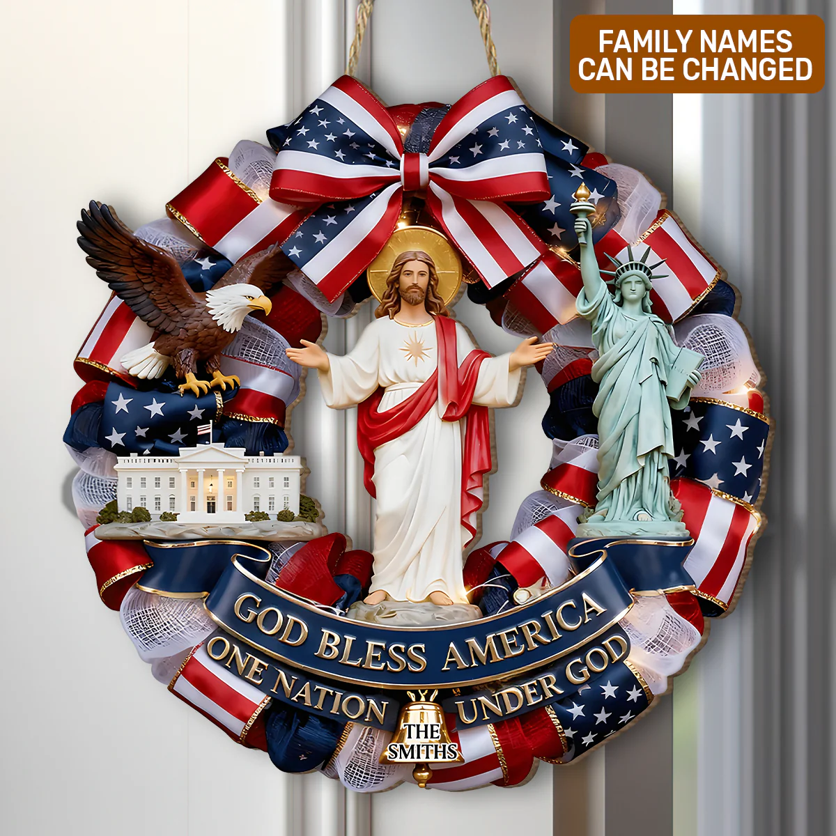 God Bless America - Personalized Wooden Sign - 250 Years Of Independence Day Gift For Family