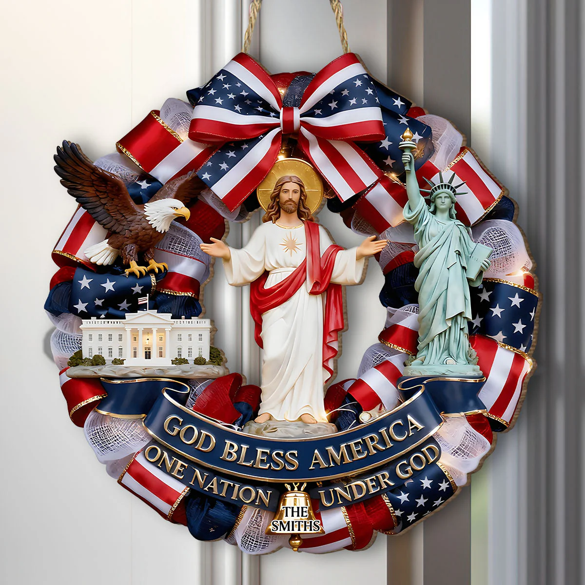 God Bless America - Personalized Wooden Sign - 250 Years Of Independence Day Gift For Family - Image 6