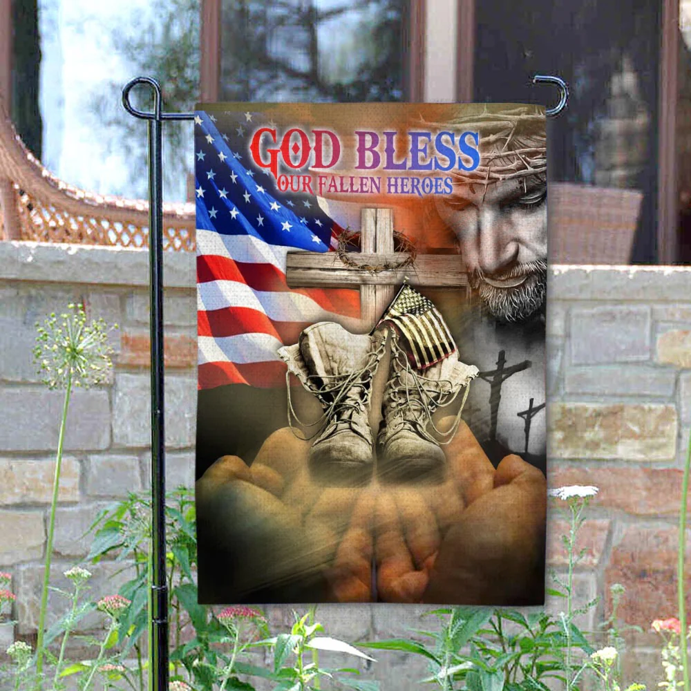 God Bless Our Fallen Heroes Flag - Gift For Veterans, Patriotic | HN02