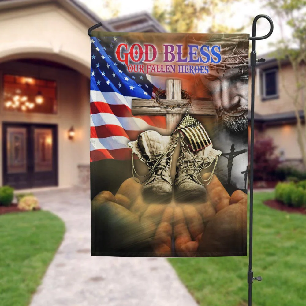 God Bless Our Fallen Heroes Flag - Gift For Veterans, Patriotic | HN02 - Image 2
