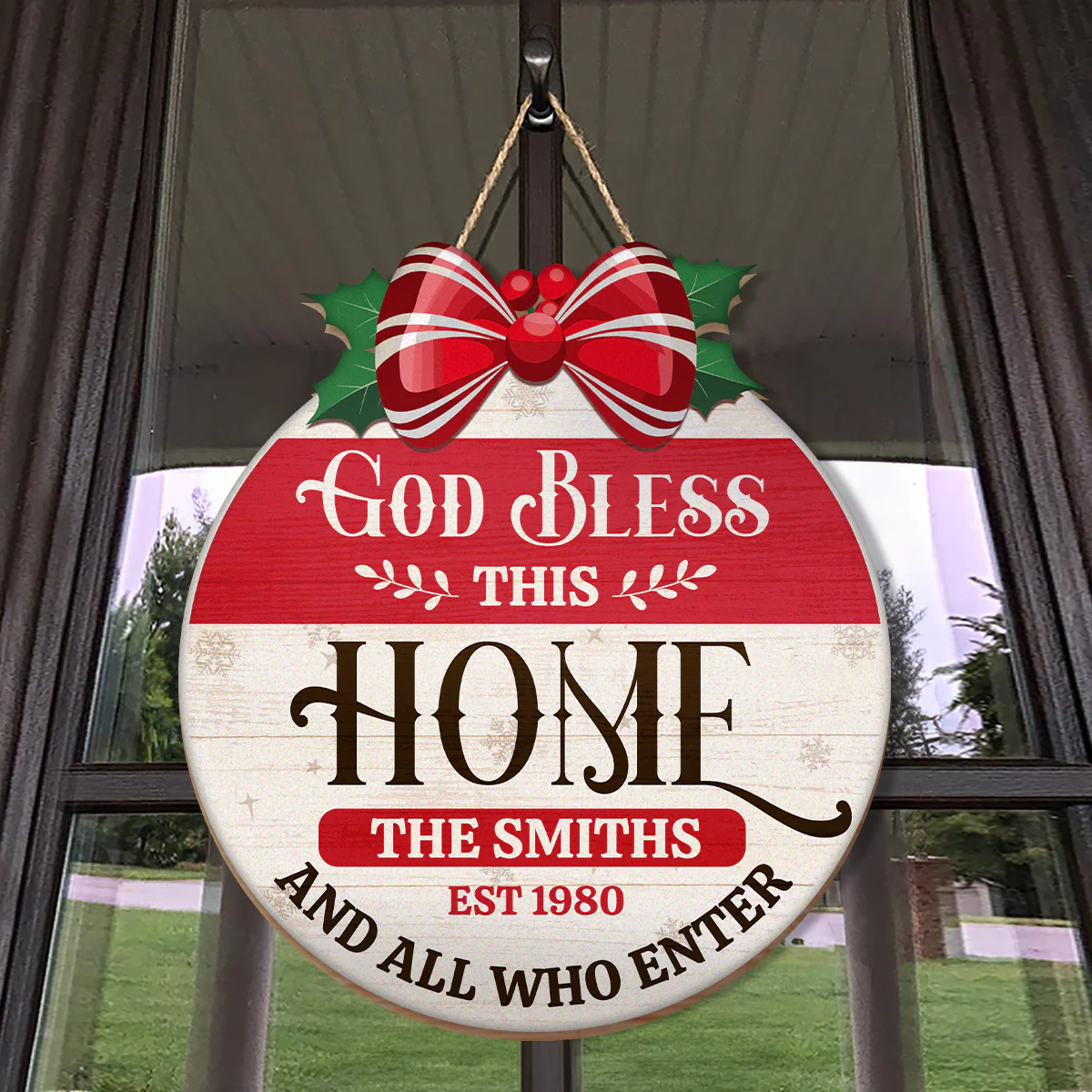God Bless This Home And All Who Enter - Personalized Wooden Sign - Gift For Christmas TD118 - Image 4