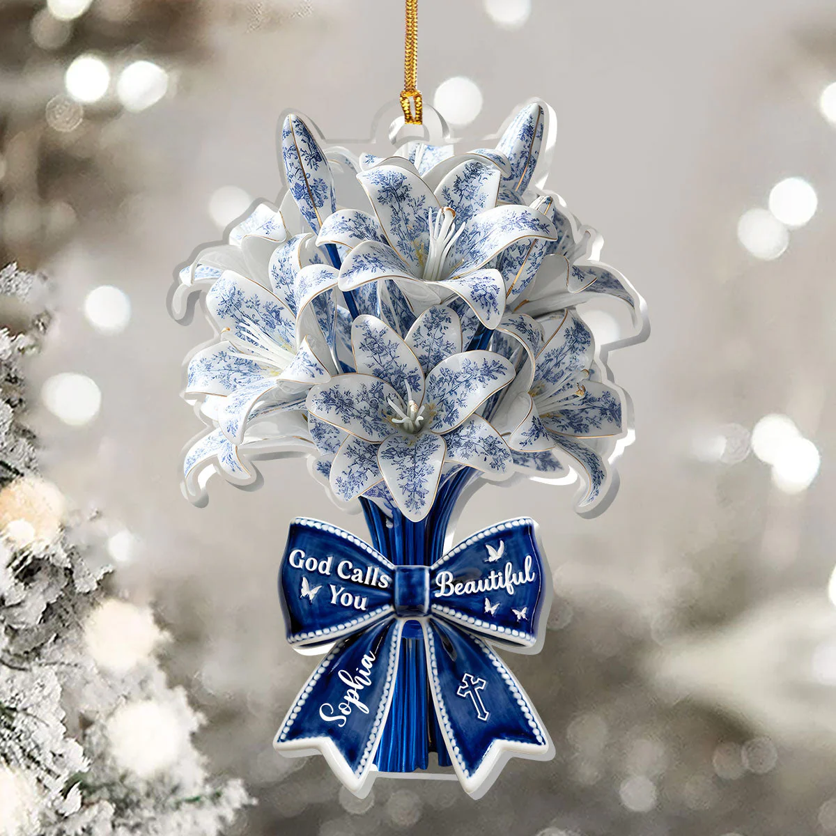 God Calls You Beautiful - Personalized Acrylic Ornament - Gift For Christmas HL128 - Image 5
