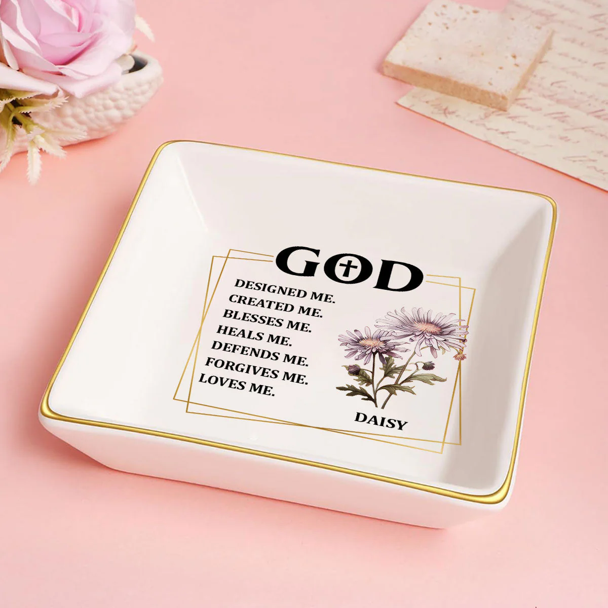 God Designed Me Created Me - Personalized Jewelry Dish - Gift For Besties, Friends, For Me Gift NA94 - Image 4