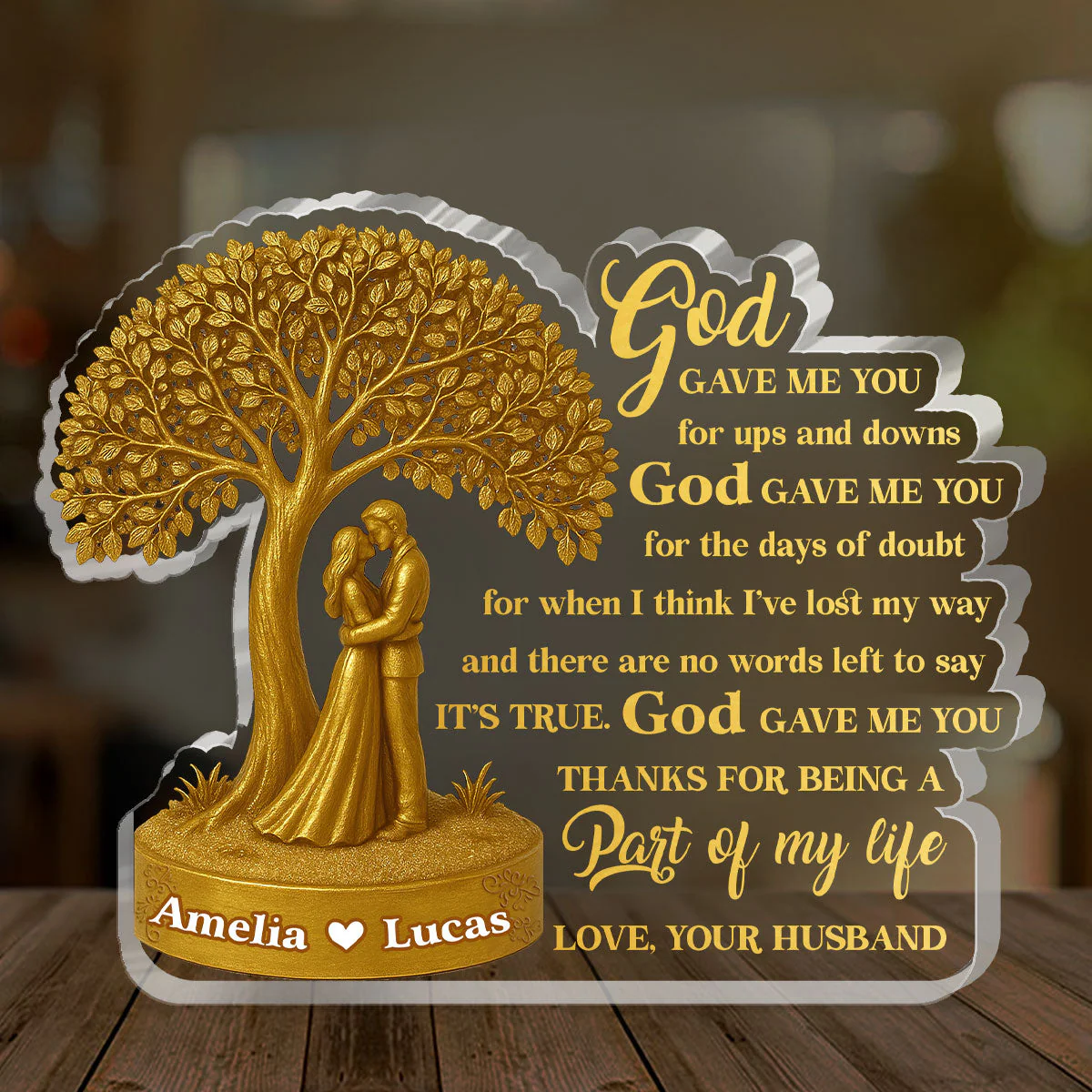 God Gave Me You - Personalized Custom Shaped Squared Acrylic Plaque - Gift For Couple HL128 - Image 4