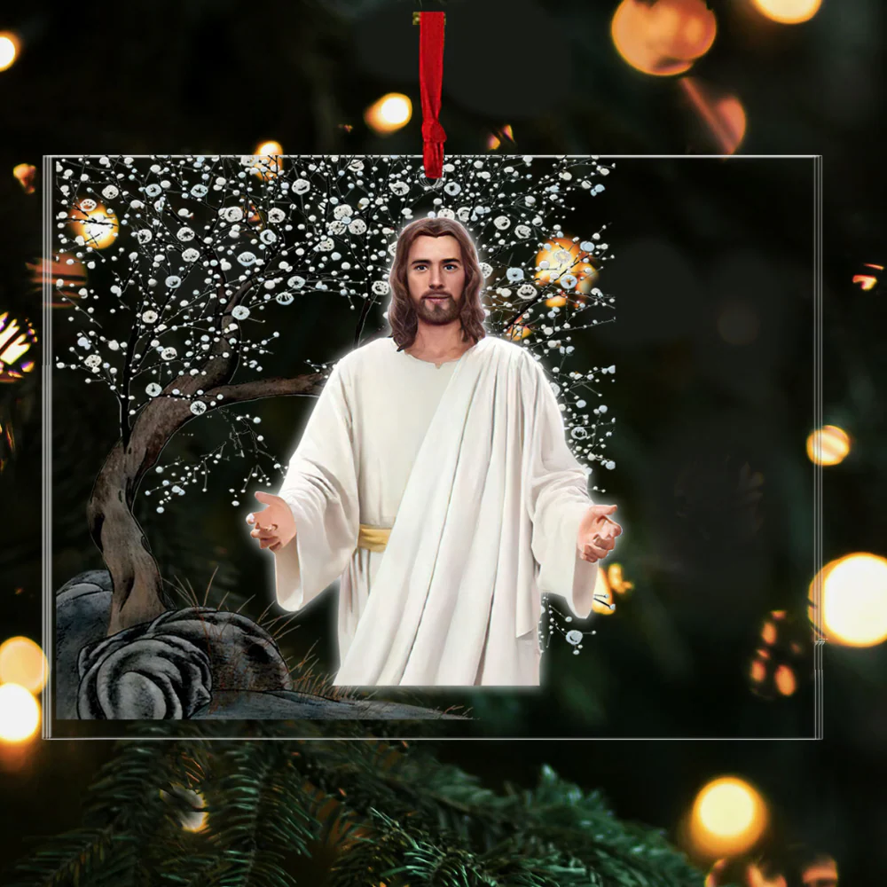 God Has You In His Arms I Have You In My Heart - Personalized Acrylic Ornament - Image 4