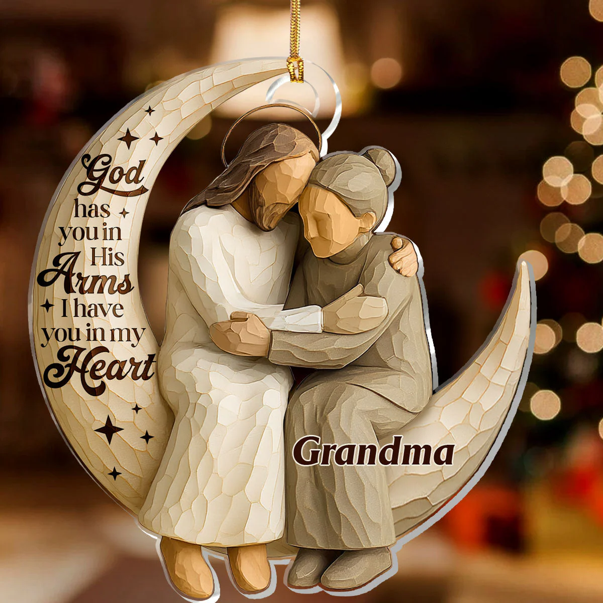 God Has You In His Arms - Personalized Acrylic Ornament TD118 - Image 2