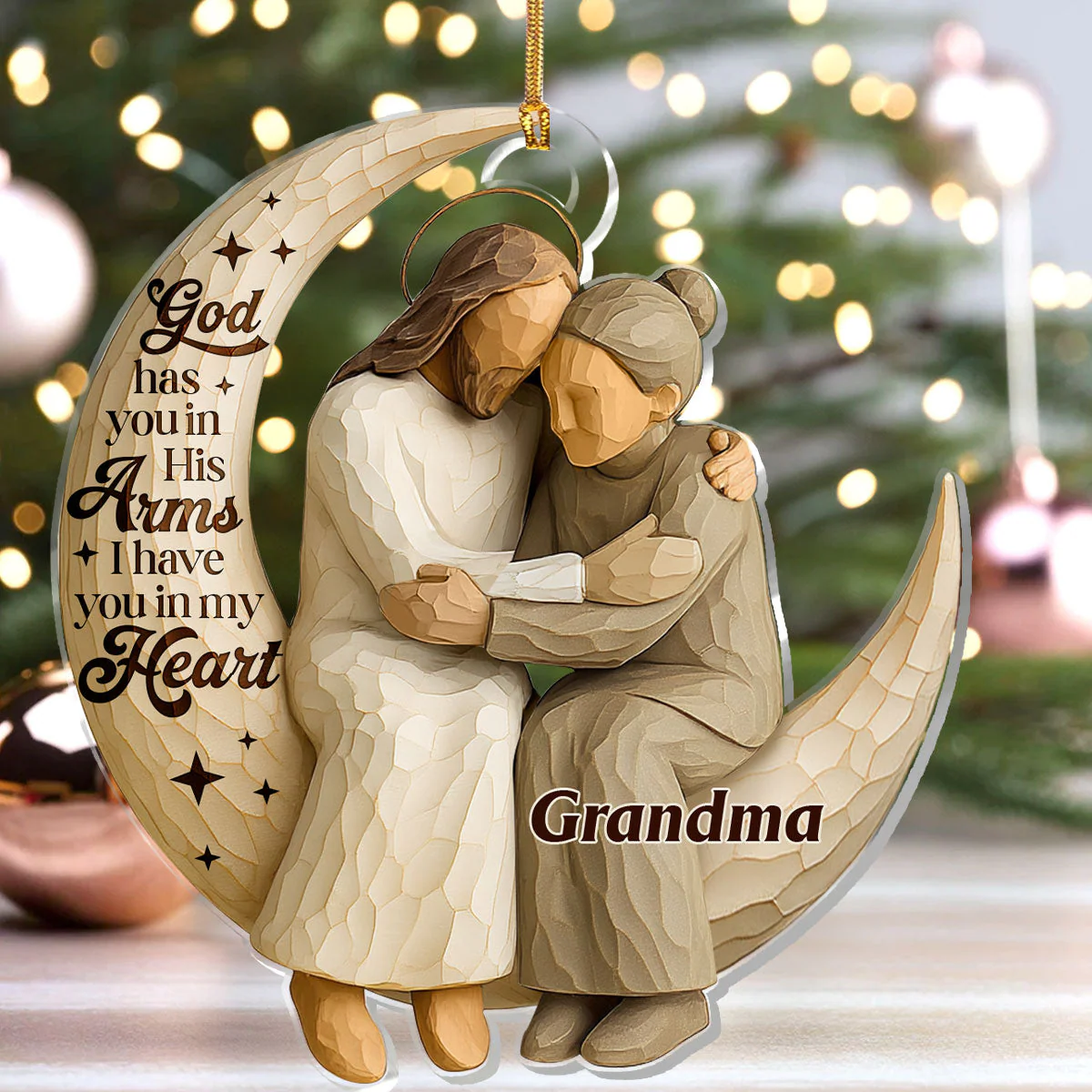 God Has You In His Arms - Personalized Acrylic Ornament TD118 - Image 4