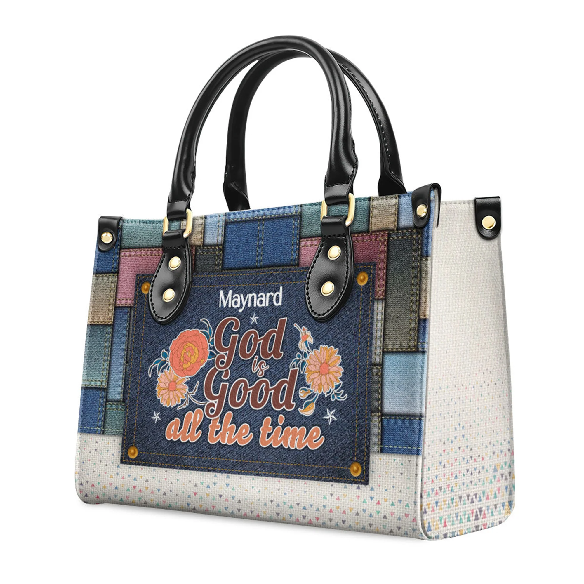 God Is Good All The Time - Thoughtful Gift For Christians - Personalized Leather Handbag With Handle - AT4080747 - Image 3
