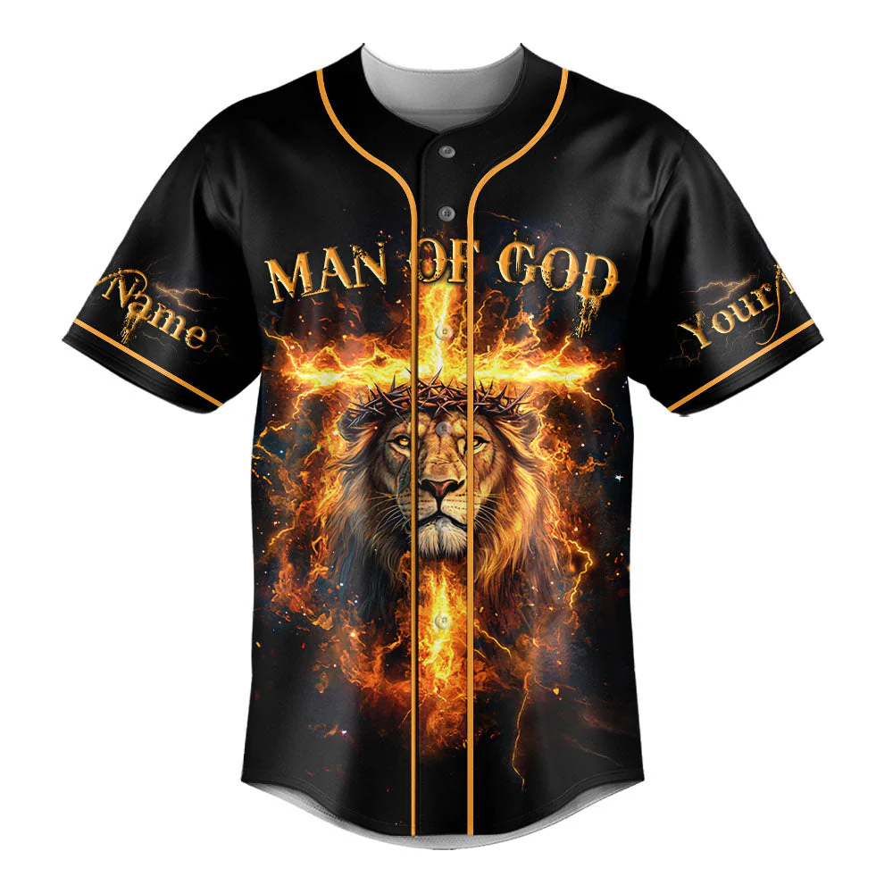 God Is My Strength Custom Name Baseball Jersey - Christant Gift For Him - Image 2