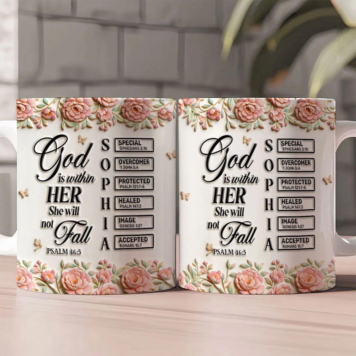 God Is Within Her - Personalized Ceramic Coffee Mug - Gift For Her - Image 3