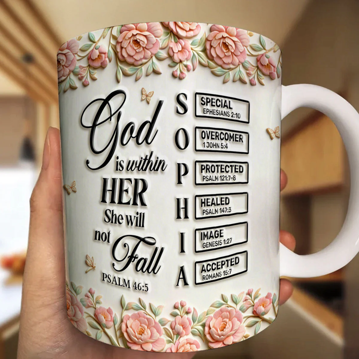 God Is Within Her - Personalized Ceramic Coffee Mug - Gift For Her - Image 7