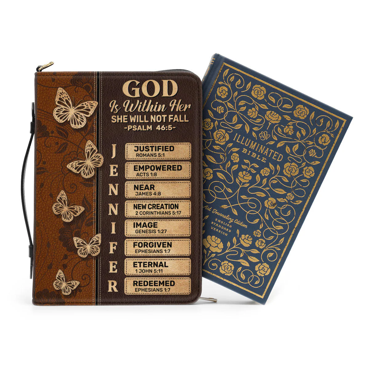 God Is Within Her She Will Not Fall - Personalized Bible Cover - Image 2