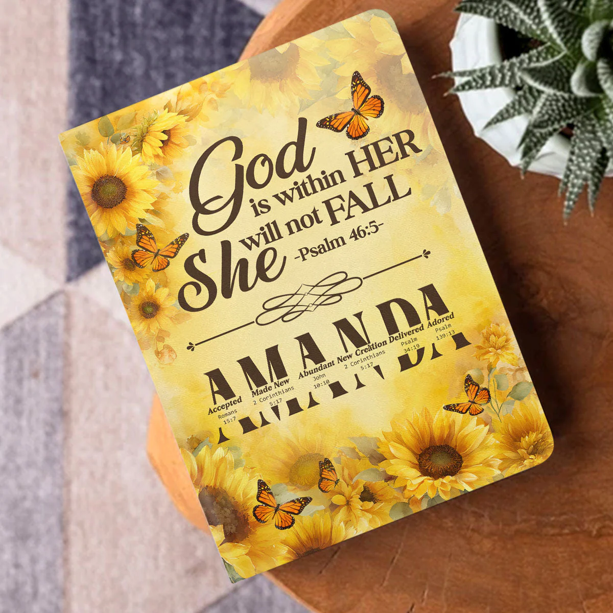 God Is Within Her She Will Not Fall - Personalized Leather Cover Notebook TD118 - Image 3