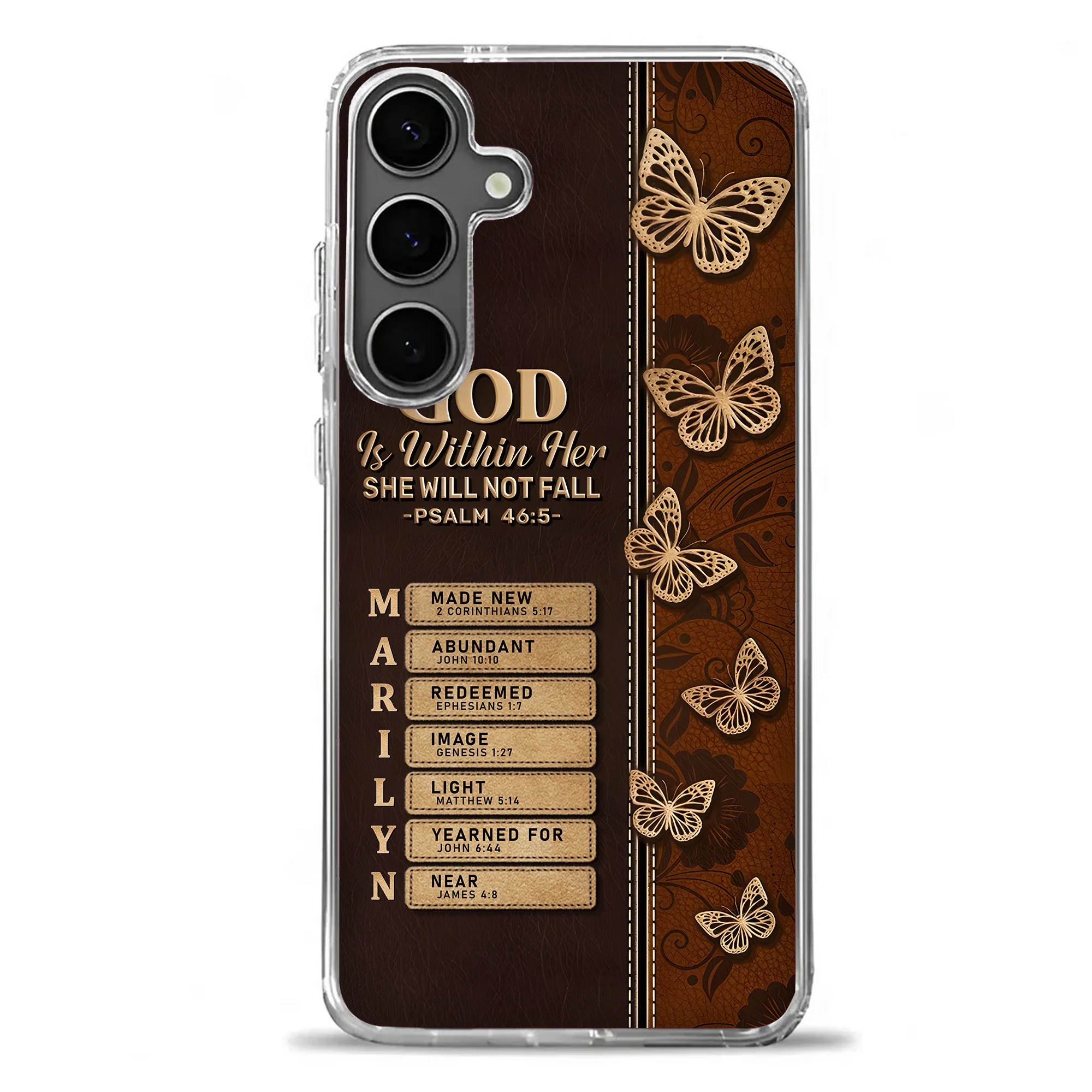 God Is Within Her She Will Not Fall - Personalized Silicone Phone Case - Image 2